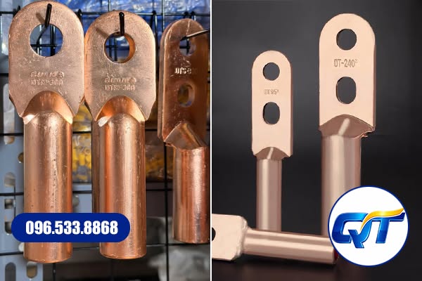 Đầu cos đúc đỏ 1 lỗ và 2 lỗ dùng cho dây nguồn