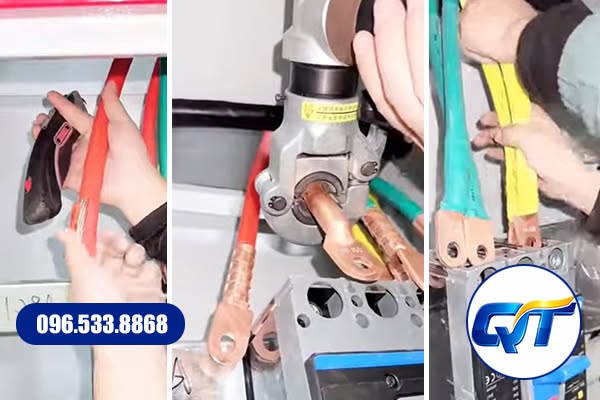 Đấu nối điện bằng đầu cos trong hệ thống sản xuất nhà máy