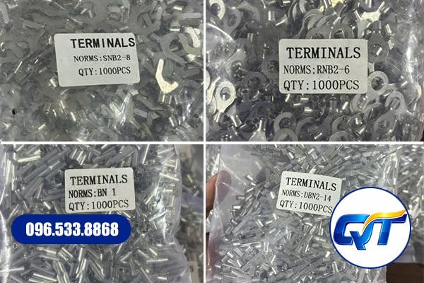 Các loại đầu cos điều khiển trần bằng đồng mạ thiếc nhiều kích thước